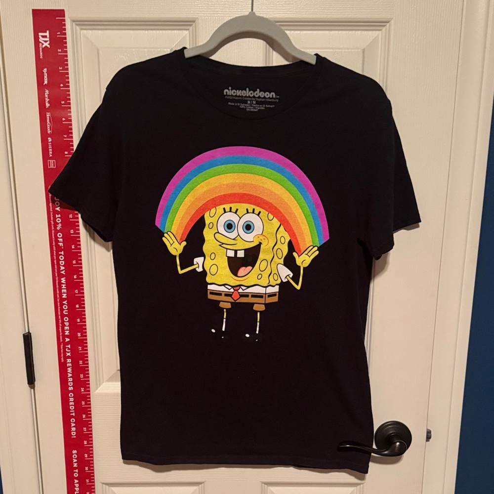 Nickelodeon SPONGEBOB Black Tee with White Logo